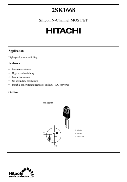 2SK1668 Hitachi Semiconductor