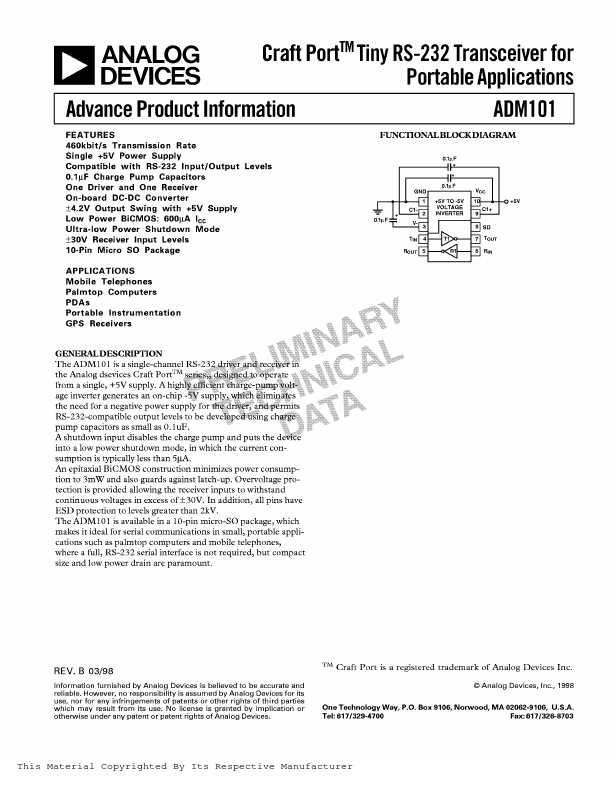 ADM101 Analog Devices