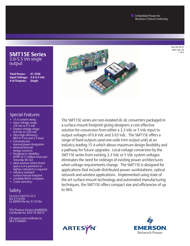 SMT15E-05W3V3J Emerson