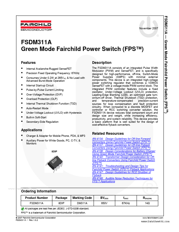 <?=FSDM311A?> डेटा पत्रक पीडीएफ