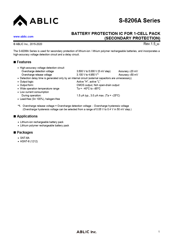 S-8206A ABLIC