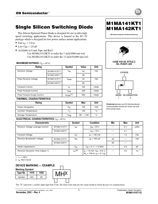 M1MA141KT1 ON Semiconductor