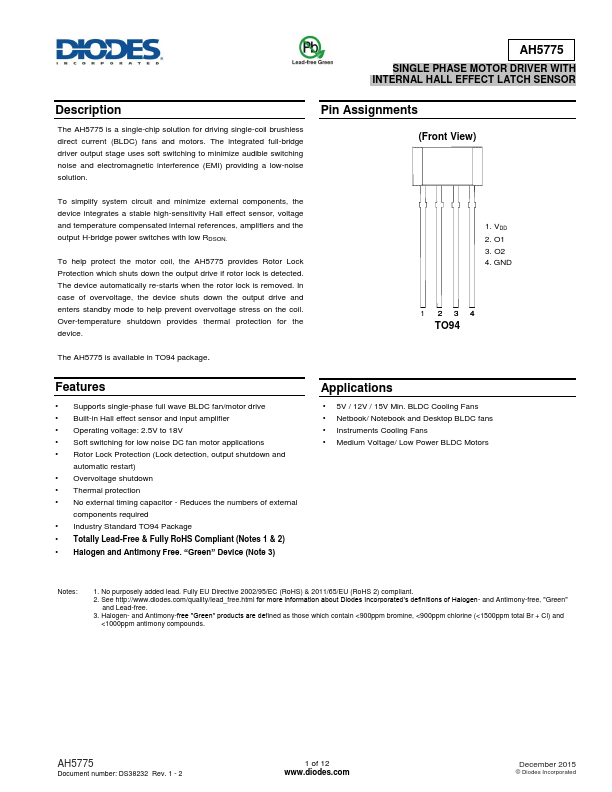 AH5775 Diodes