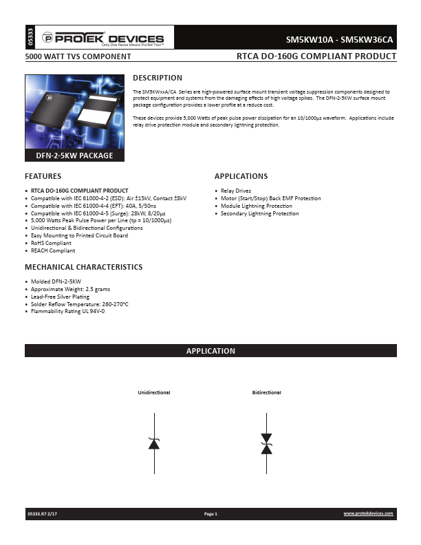 SM5KW33A Protek Devices