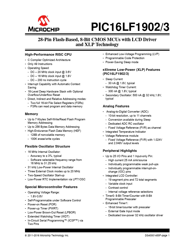 PIC16LF1902 Microchip