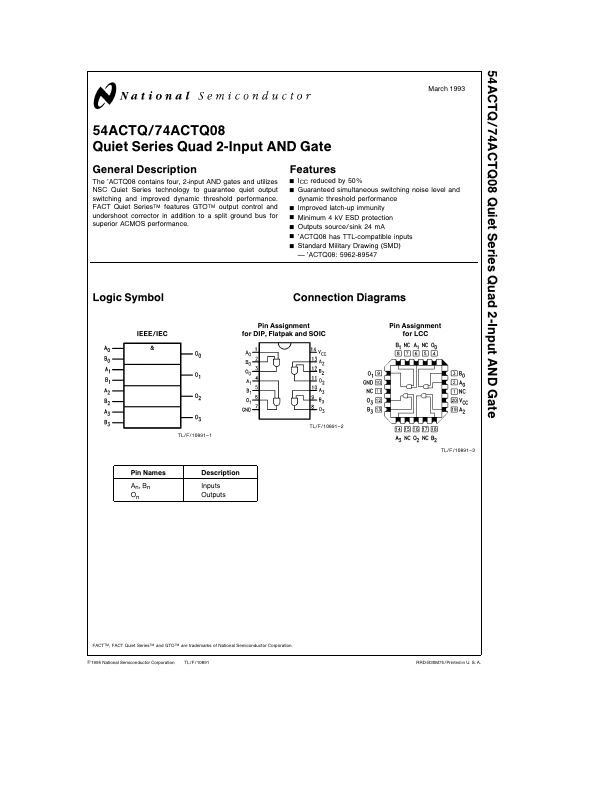 54ACTQ08 National Semiconductor