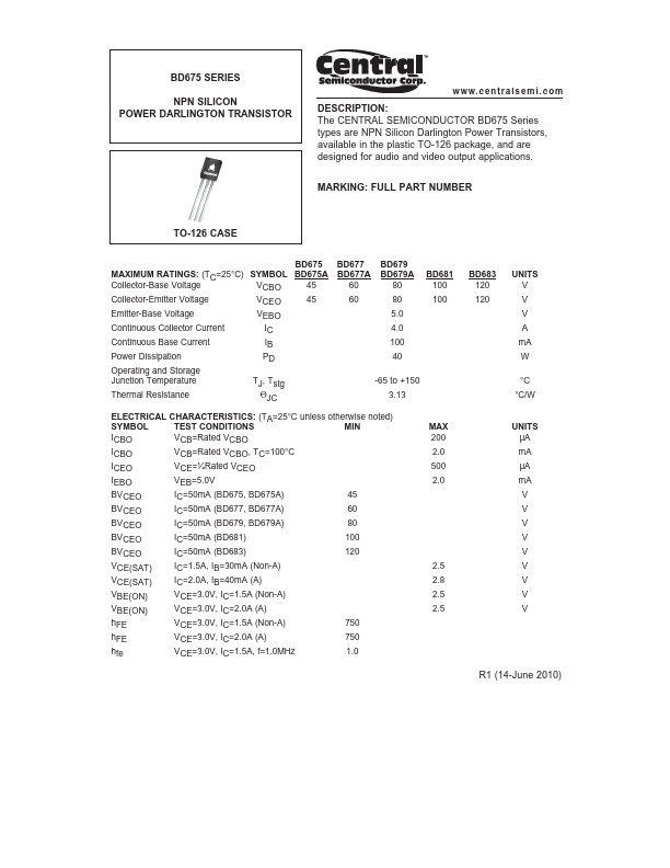 BD675A Central Semiconductor