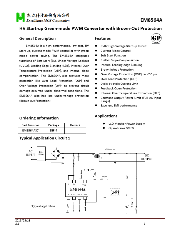 EM8564A Excelliance MOS