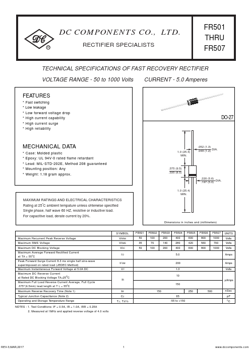 FR502 DC COMPONENTS