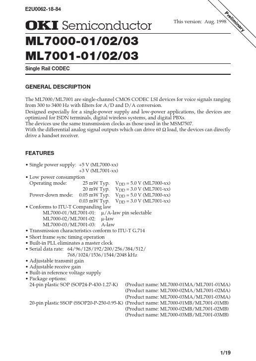 ML7001-02 OKI electronic componets