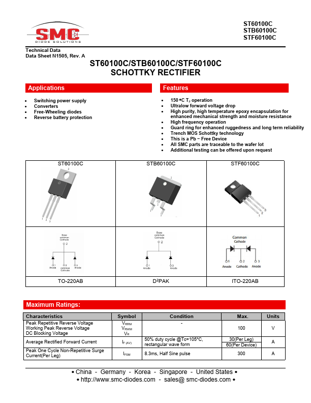 STB60100C SMC Diode