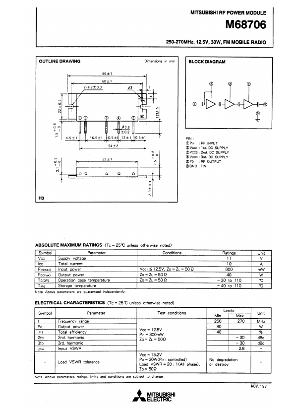 M68706 Mitsubishi