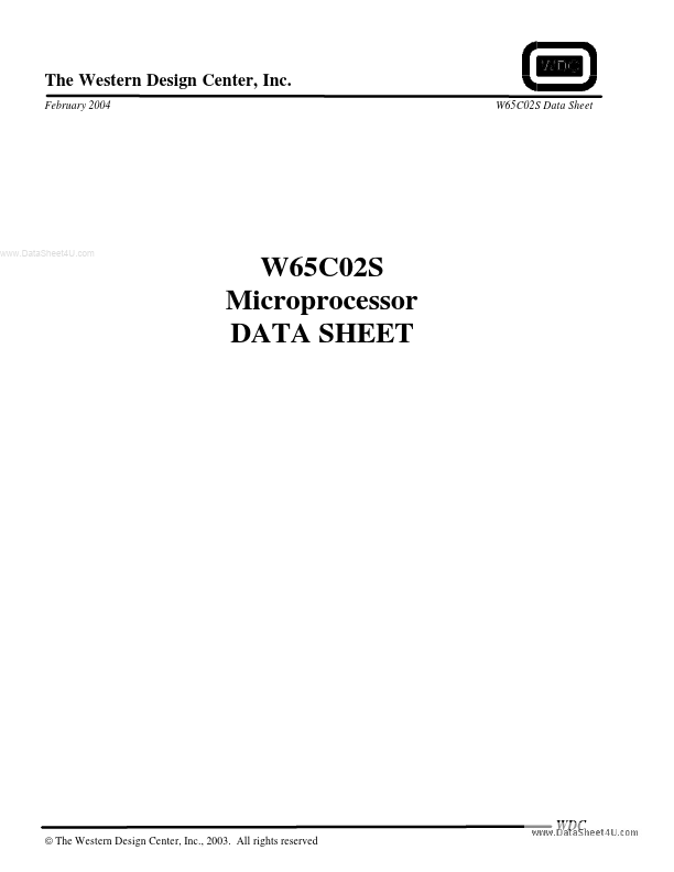 <?=W65C02S?> डेटा पत्रक पीडीएफ