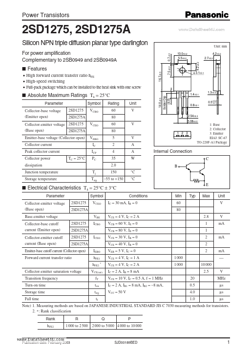 D1275A Panasonic Semiconductor