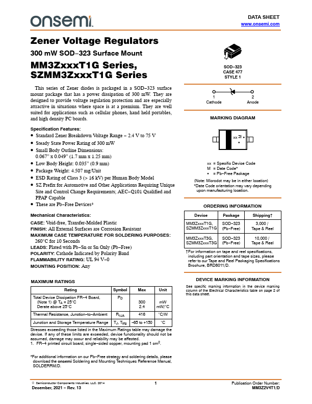 MM3Z12VT1G ON Semiconductor