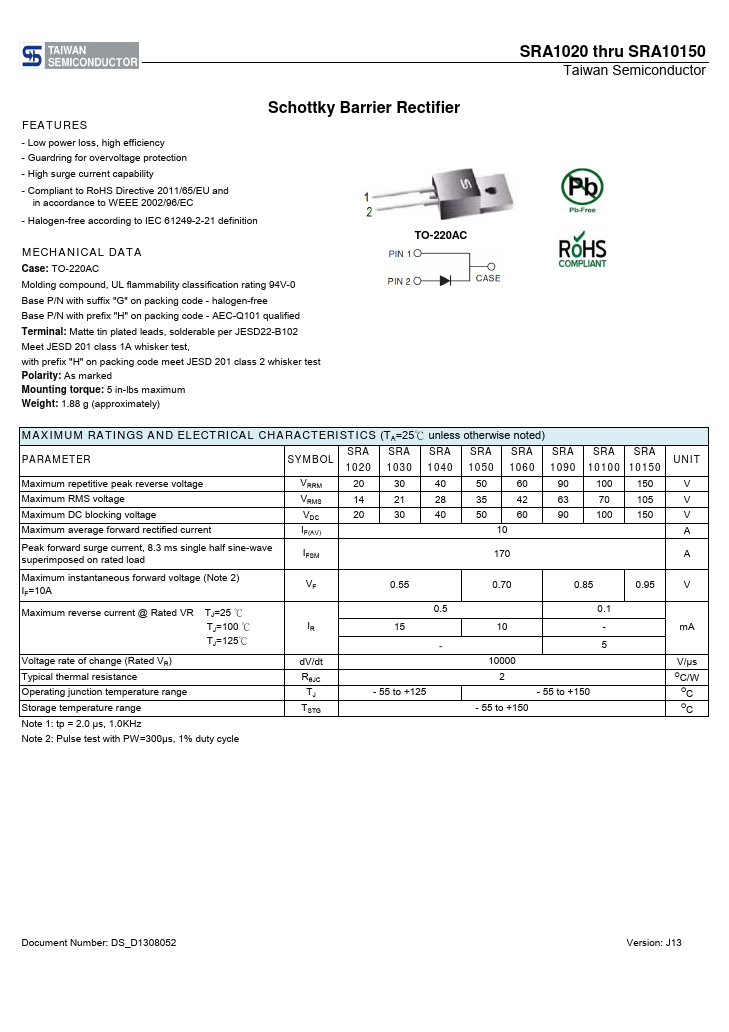 SRA1040 Taiwan Semiconductor