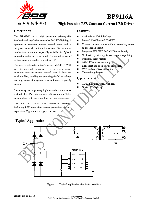 <?=BP9116A?> डेटा पत्रक पीडीएफ