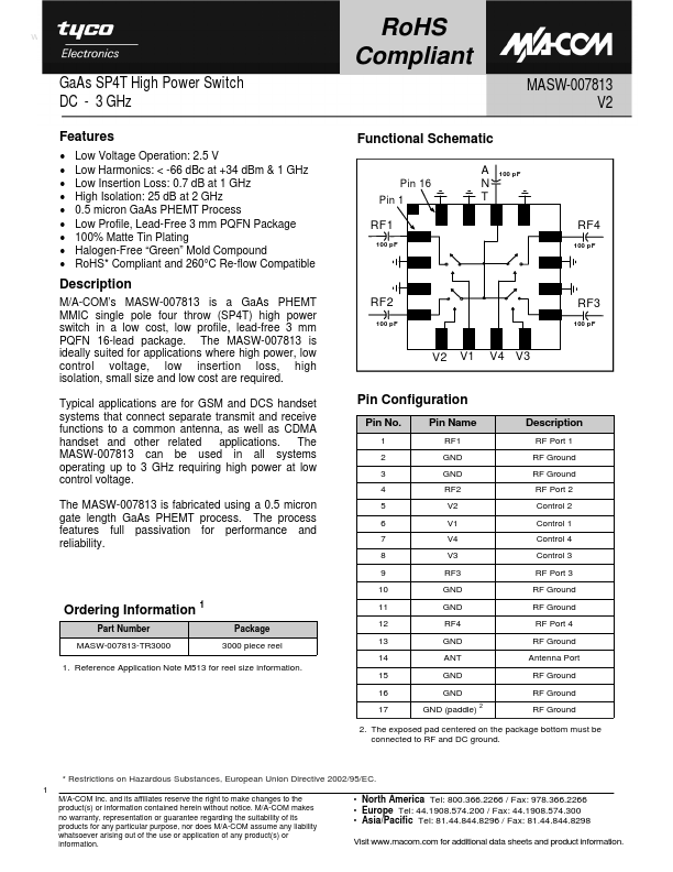 MASW-007813 Tyco Electronics