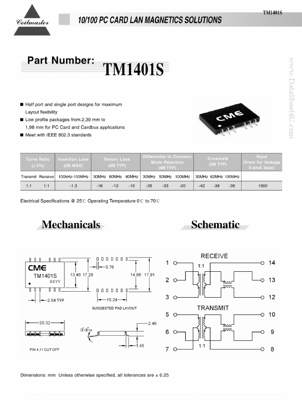 <?=TM1401S?> डेटा पत्रक पीडीएफ