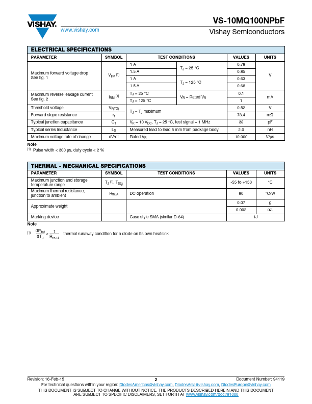 VS-10MQ100NPbF