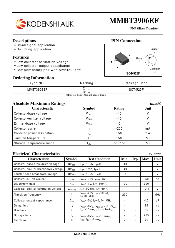 MMBT3906EF