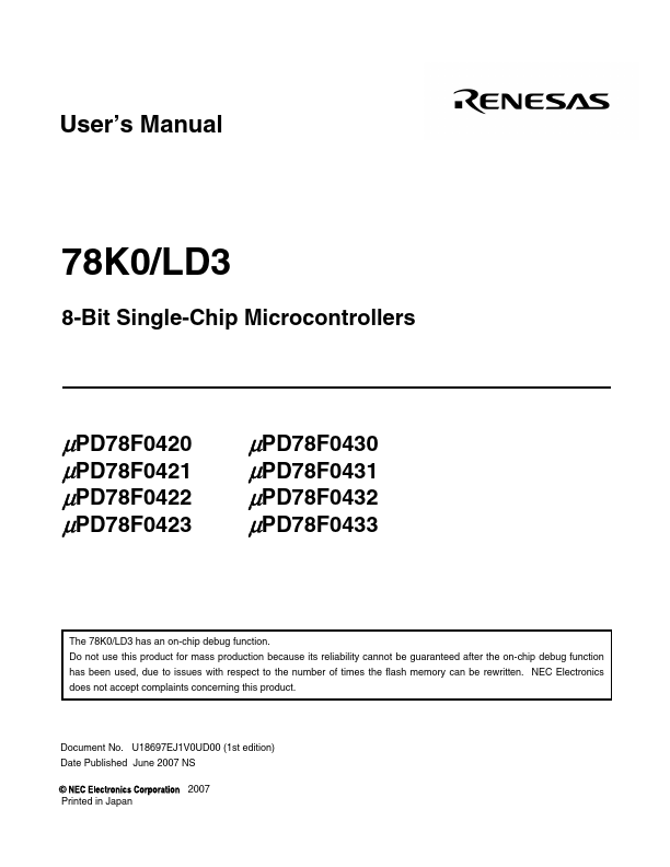 uPD78F0431 Renesas