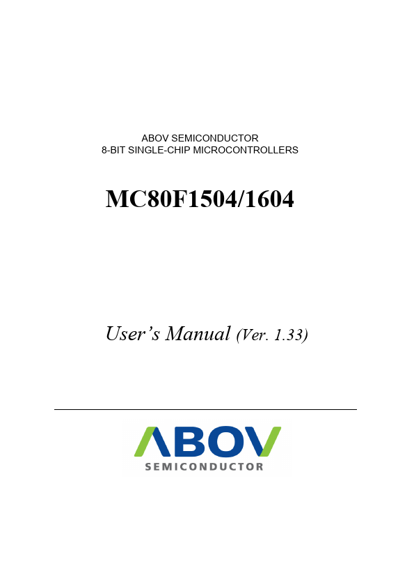 MC80F1604D ABOV SEMICONDUCTOR