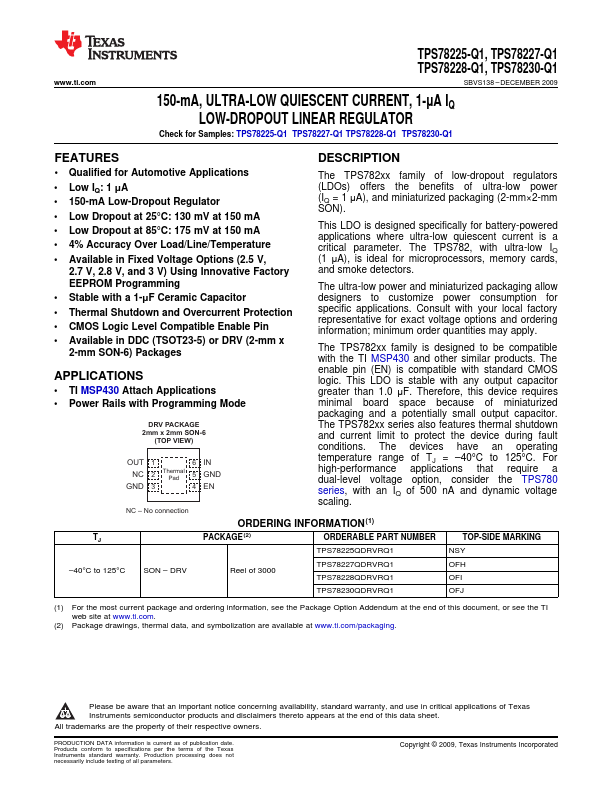 TPS78227-Q1 Texas Instruments