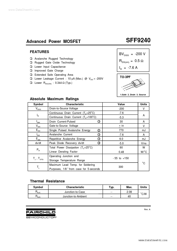 SFF9240 Fairchild Semiconductor