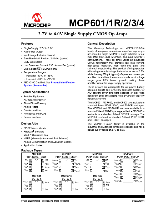 MCP601R Microchip Technology