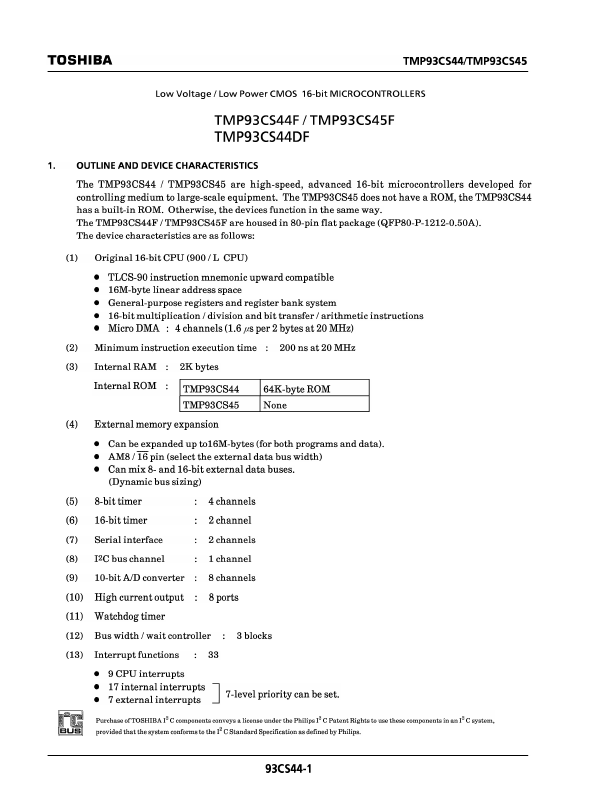 TMP93CS44DF Toshiba Semiconductor