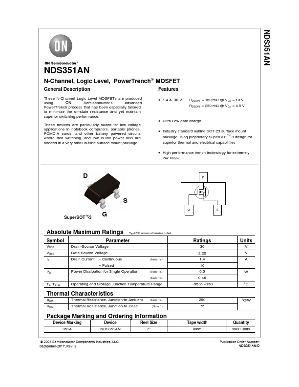 NDS351AN ON Semiconductor