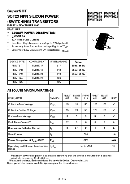 FMMT617 Zetex Semiconductors