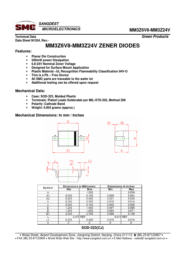 MM3Z13V SANGDEST MICROELECTRONICS