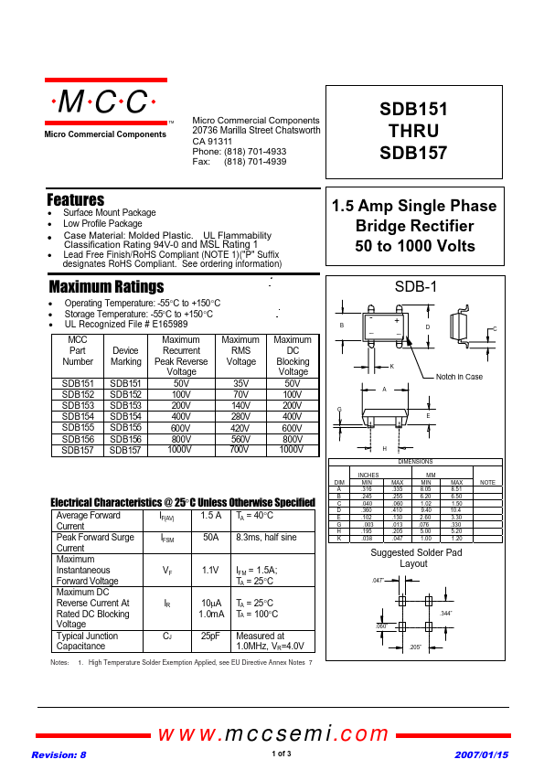 SDB152 MCC