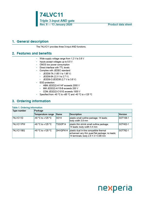 74LVC11BQ nexperia