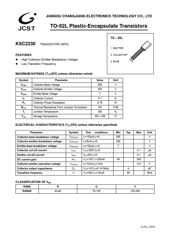 KSC2330 JCET