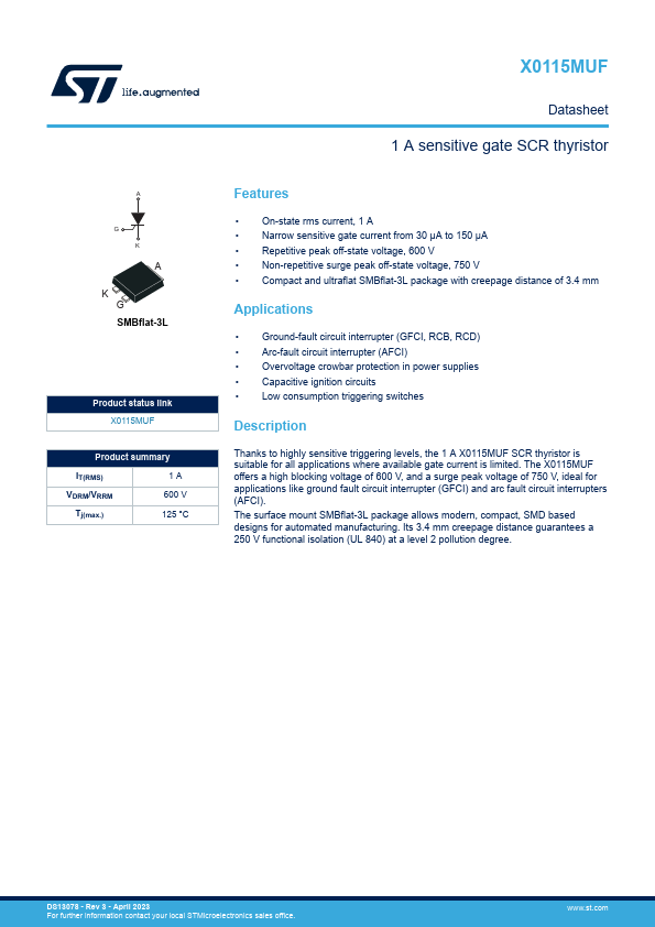 X0115MUF STMicroelectronics