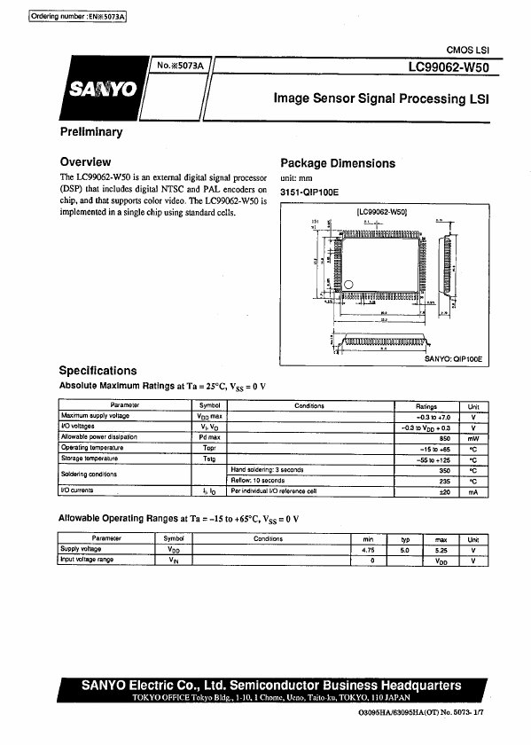 LC99062-W50 Sanyo