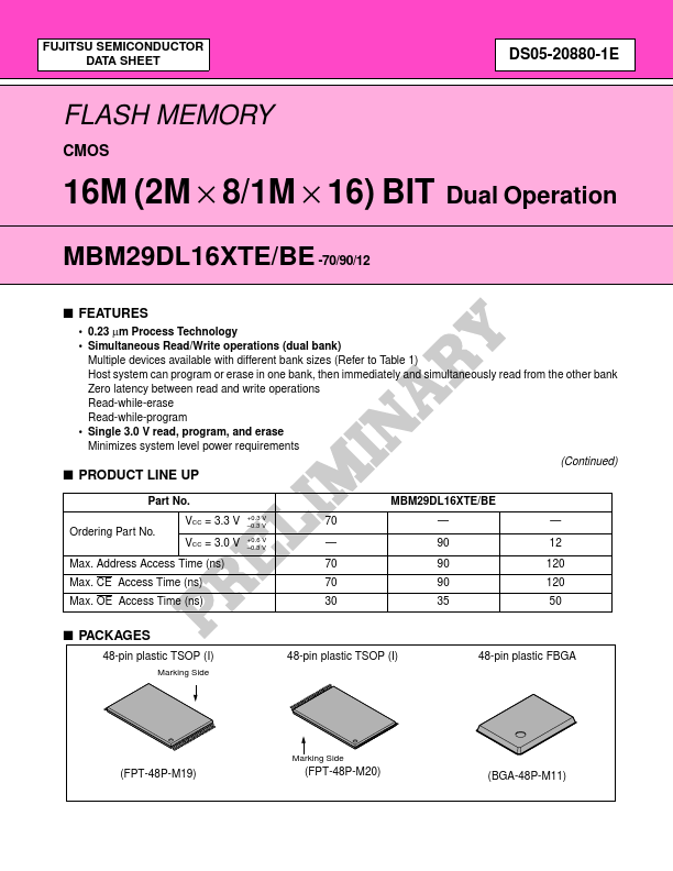 MBM29DL162TE-70 Fujitsu