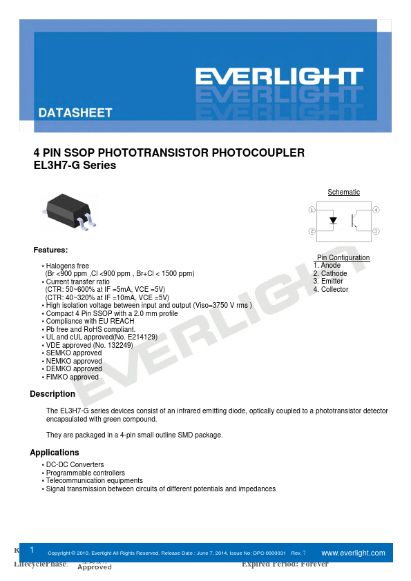 EL3H7-G Everlight Electronics