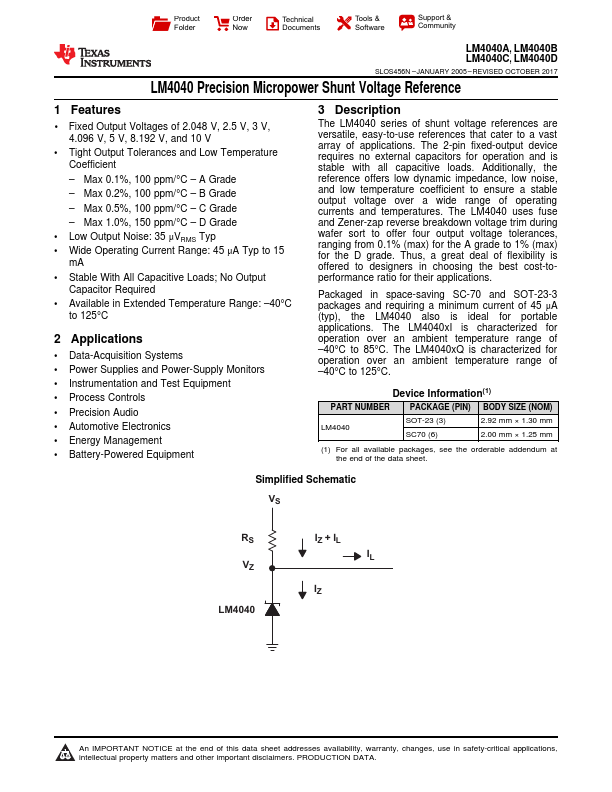 LM4040D Texas Instruments