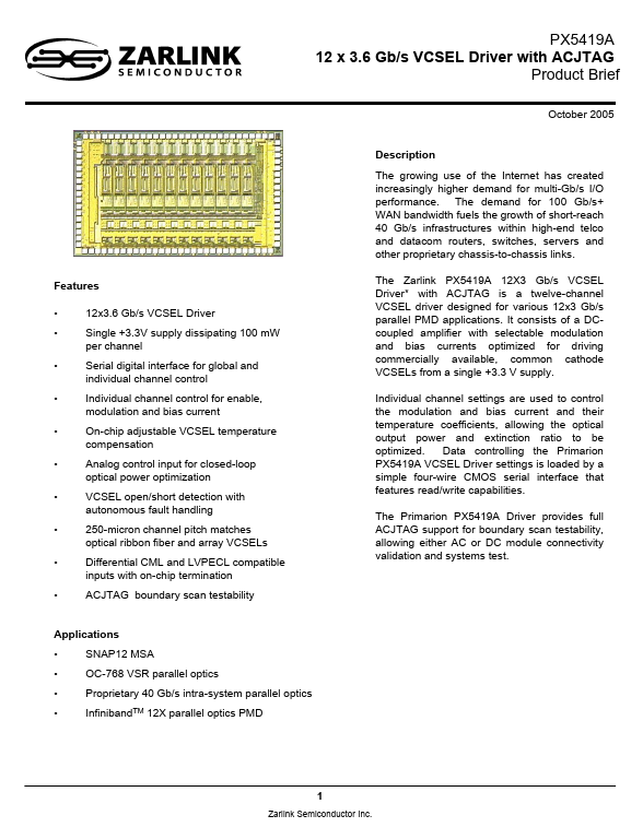 PX5419A Zarlink Semiconductor