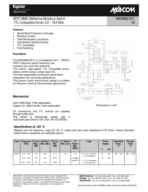 MASWML0011 Tyco Electronics