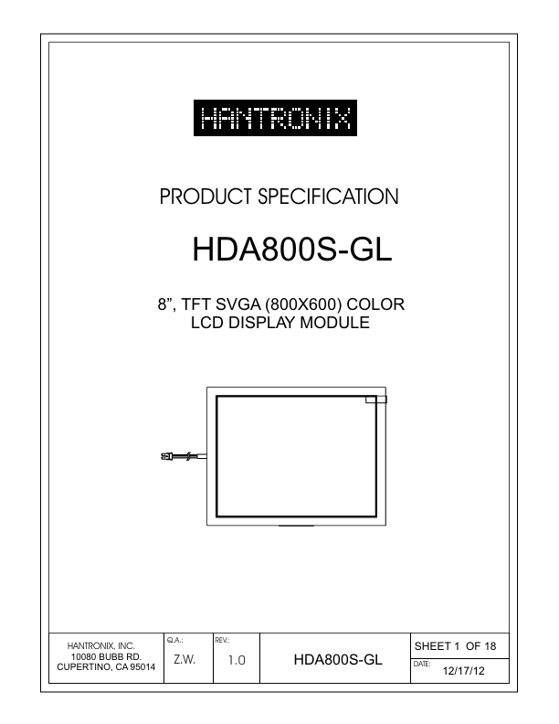 <?=HDA800S-GL?> डेटा पत्रक पीडीएफ