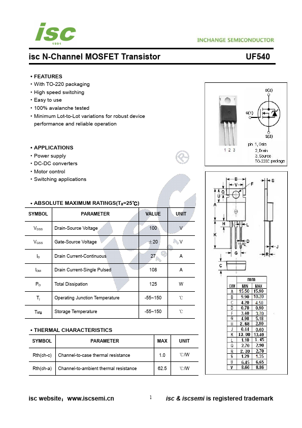 UF540 INCHANGE