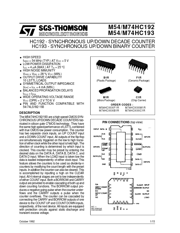M74HC193 ST Microelectronics