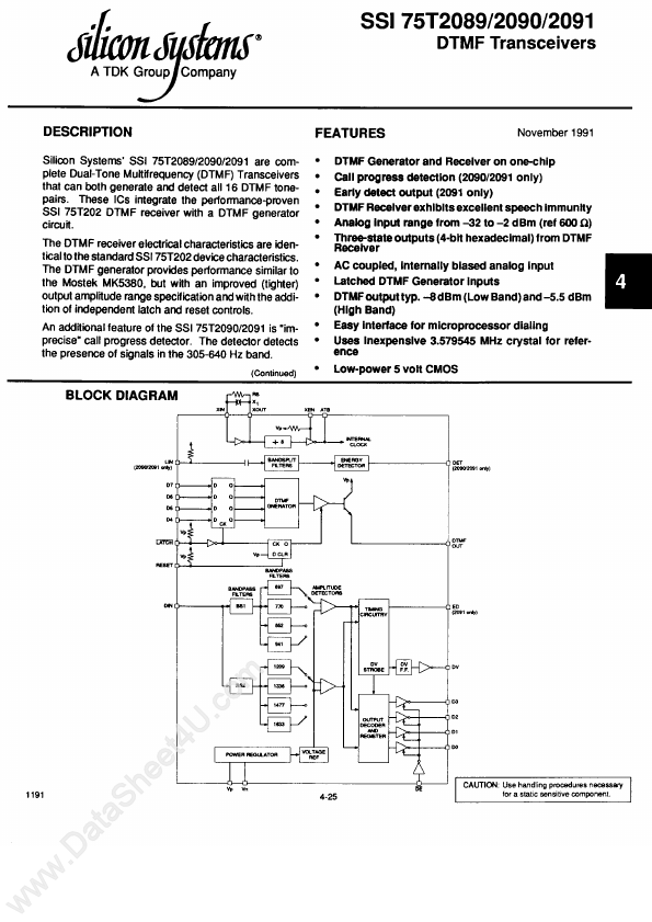 SSI75T2090 Silicon Systems