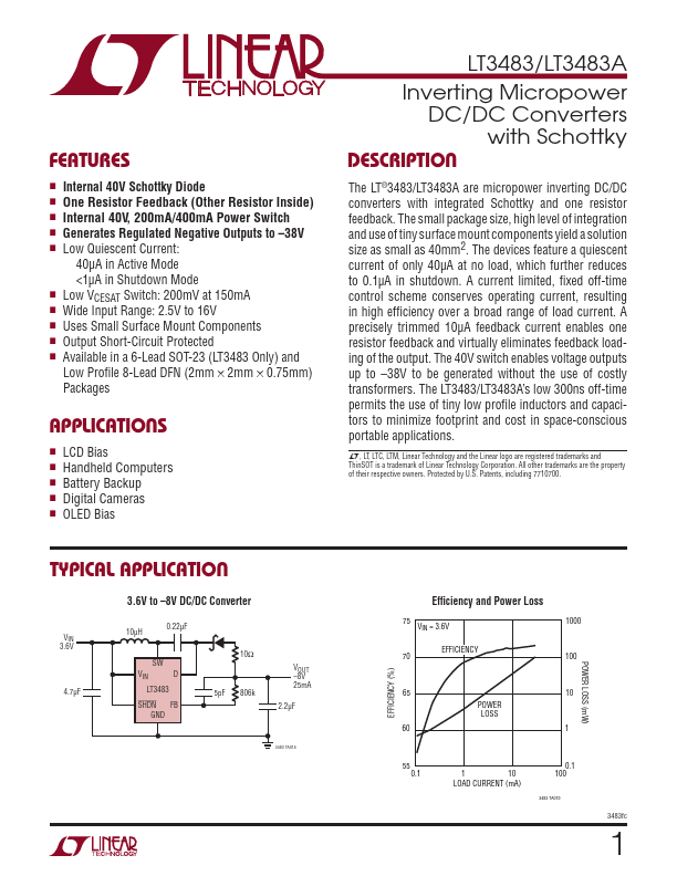 <?=LT3483A?> डेटा पत्रक पीडीएफ