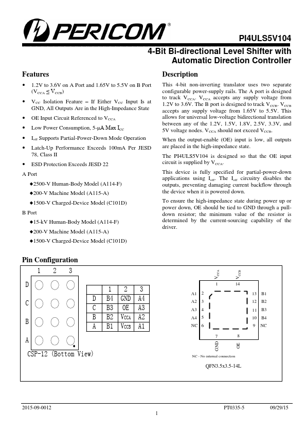 PI4ULS5V104 Pericom Semiconductor